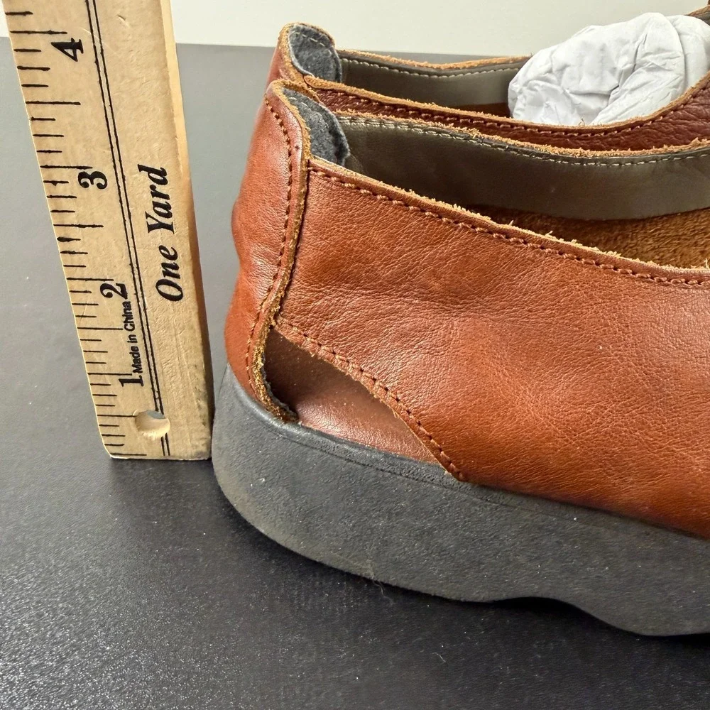 Aerosoles Fisherman Sandals Women's 10B Brown Leather Comfort Lace Up Casual